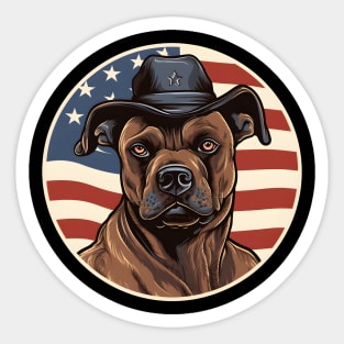 Staffordshire Bull Terrier 4th of July Sticker